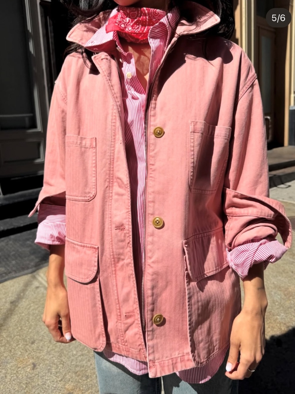 Alex Mill Massie Jacket Pink Herringbone